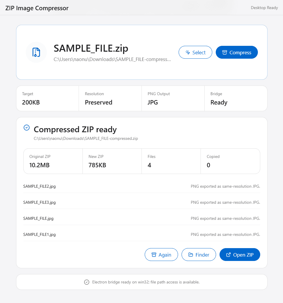 ZIP Image Compressor